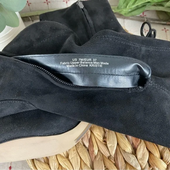 🧸HP🧸 Sam Edelman “Kristie” Over the Knee Boots Black Faux Suede Sz 7 NWOB - Picture 10 of 13
